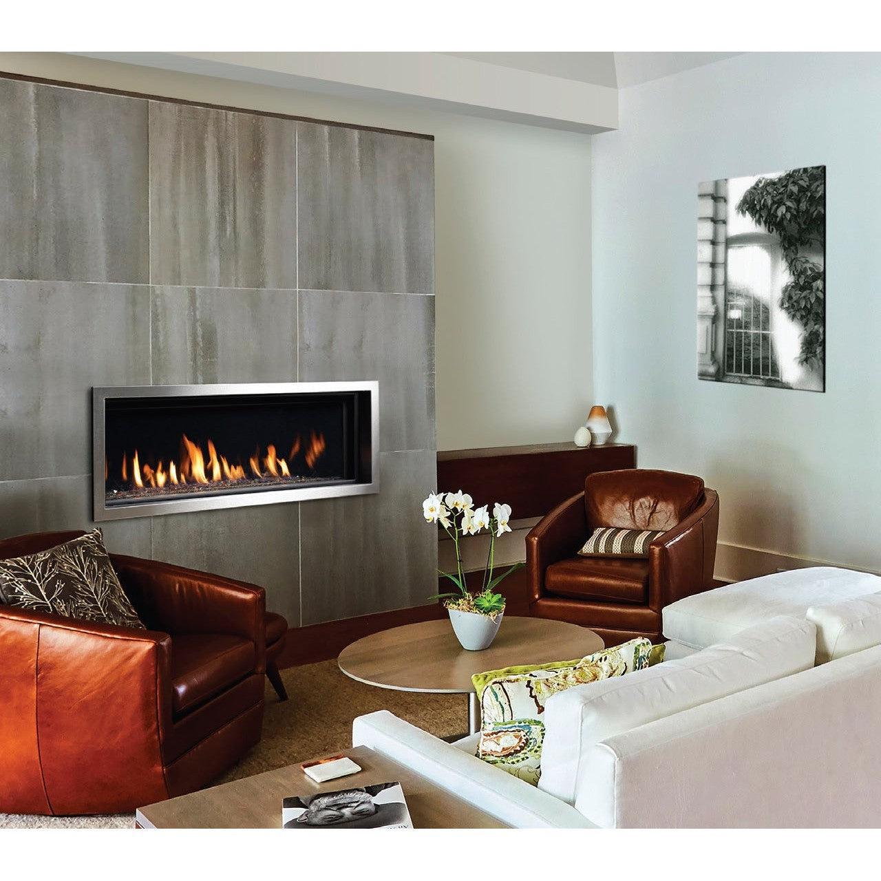 Kingsman ZCVRB47 47" Zero Clearance Millivolt Control, Natural Gas Direct Vent Linear Fireplace