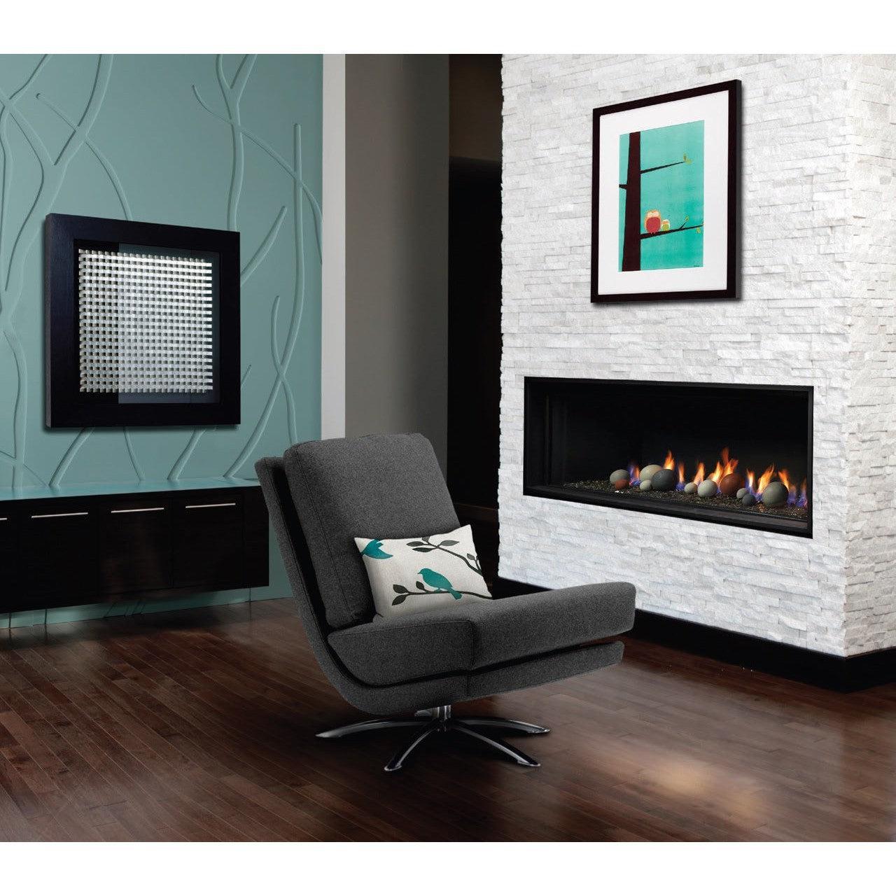 Kingsman ZCVRB60 60" Zero Clearance Millivolt Control, Natural Gas Direct Vent Linear Fireplace