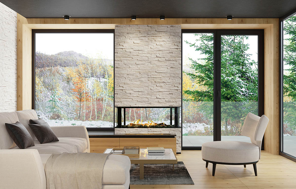 Sierra Flame by Amantii Lyon 48" 4-Sided See-Through Natural Gas Fireplace