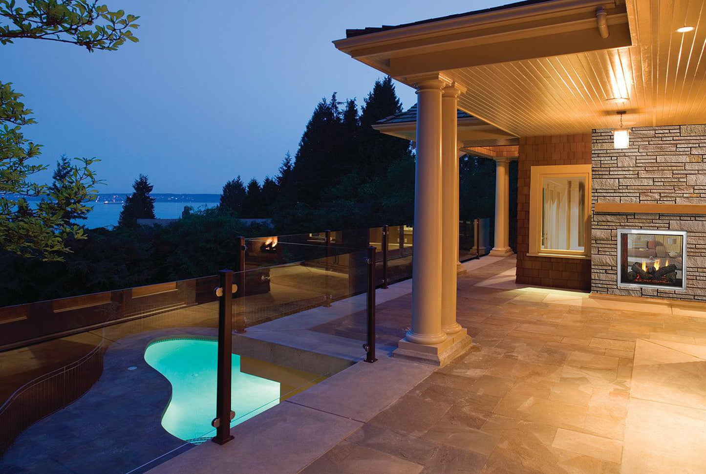 Majestic Fortress 36" Traditional Indoor/Outdoor See-Through Direct Vent Natural Gas Fireplace With IntelliFire Touch Ignition System