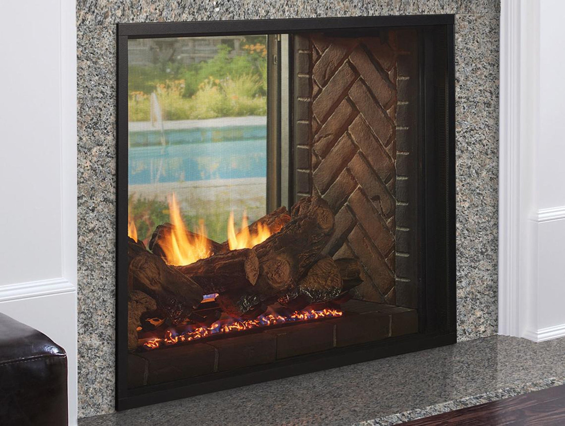 Majestic Fortress 36" Traditional Indoor/Outdoor See-Through Direct Vent Natural Gas Fireplace With IntelliFire Touch Ignition System