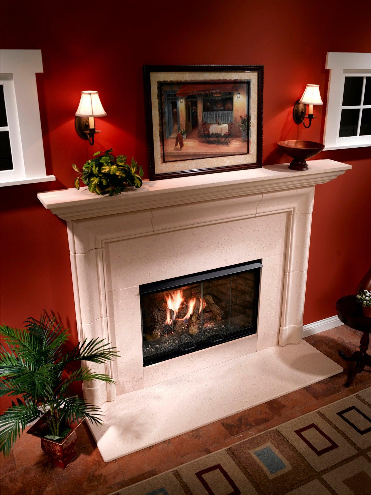 Majestic Reveal 42" Traditional Open Hearth B-Vent Natural Gas Fireplace With IntelliFire Ignition System and Traditional Refractory