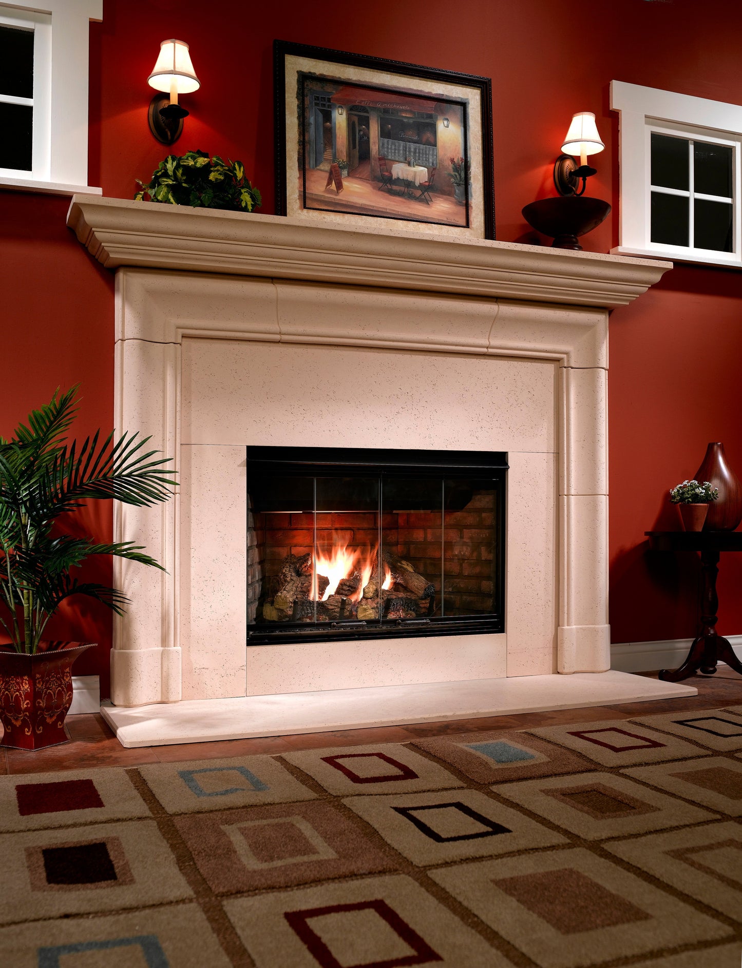 Majestic Reveal 42" Traditional Open Hearth B-Vent Natural Gas Fireplace With IntelliFire Ignition System and Traditional Refractory