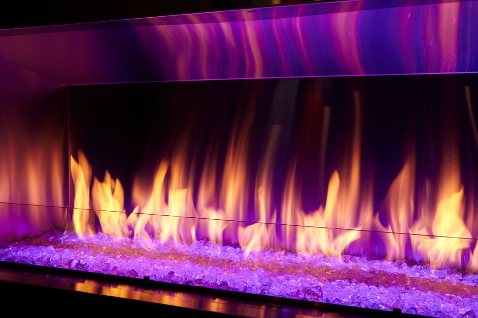 Majestic Lanai 48" Linear Contemporary Outdoor Vent Free Natural Gas Fireplace With IntelliFire Ignition System