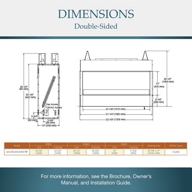 Majestic Lanai See-Through 48" Linear Contemporary Outdoor Vent Free Natural Gas Fireplace With IntelliFire Ignition System