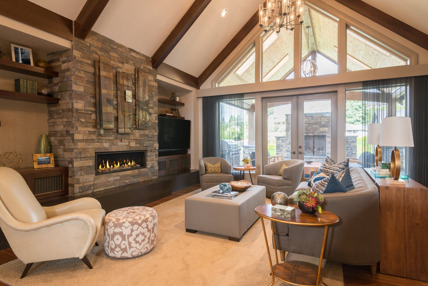 Majestic Echelon II 48" Linear Contemporary Direct Vent Natural Gas Fireplace With IntelliFire Touch Ignition System