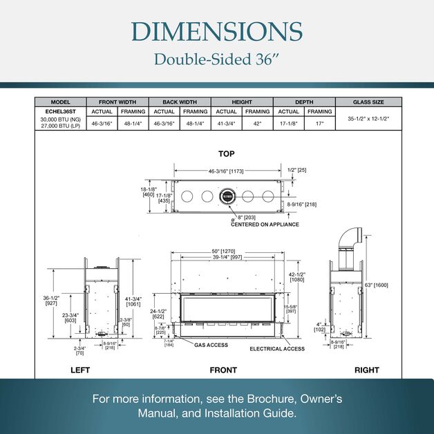 Majestic Echelon II See-Through 36" Linear Contemporary Direct Vent Natural Gas Fireplace With IntelliFire Touch Ignition System
