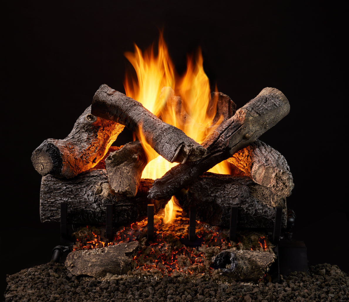 Majestic Grand Oak 24" 11-Piece 2-Tier Vented Gas Log Set