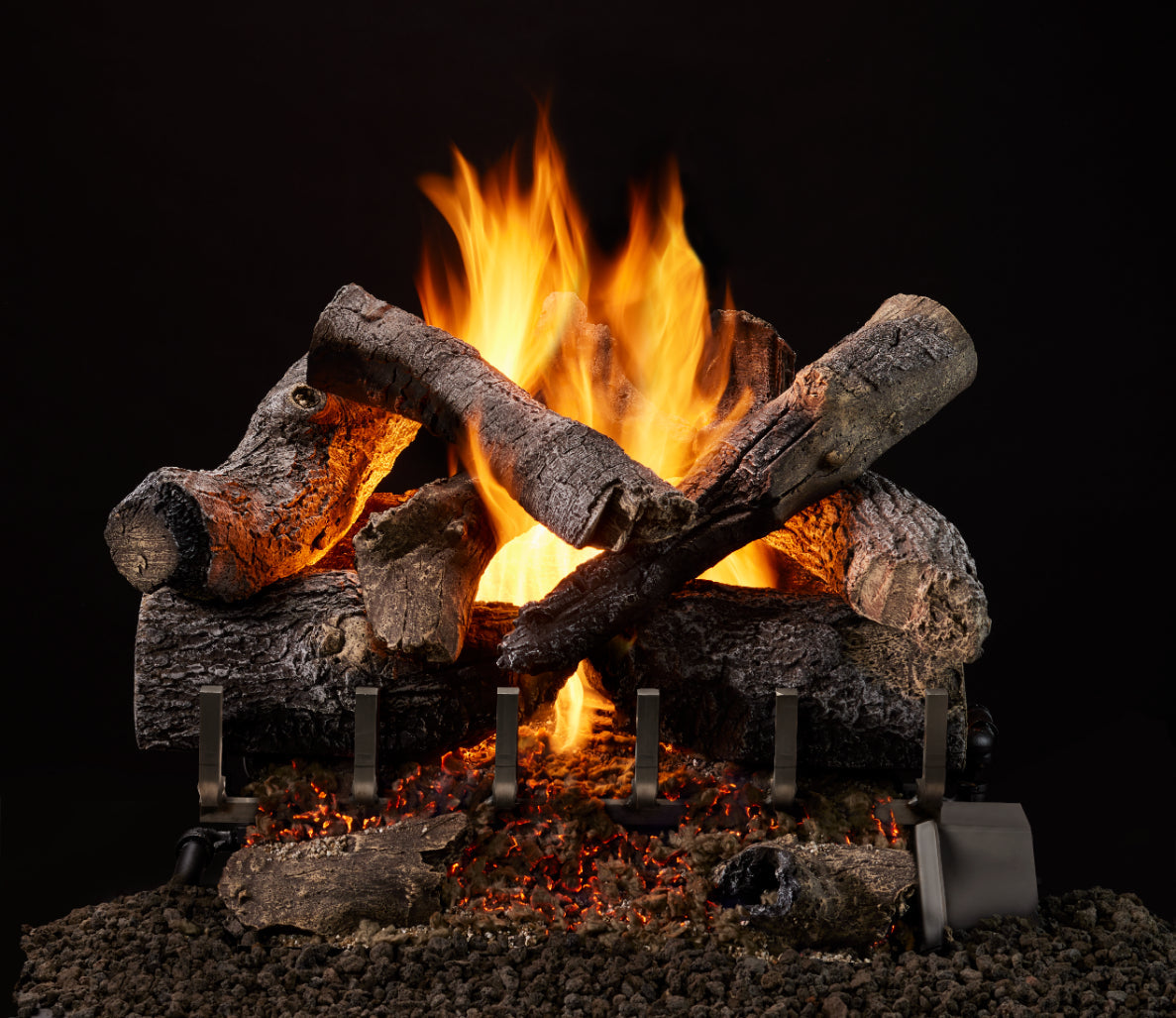 Majestic Grand Oak 24" 11-Piece 2-Tier Vented Gas Log Set