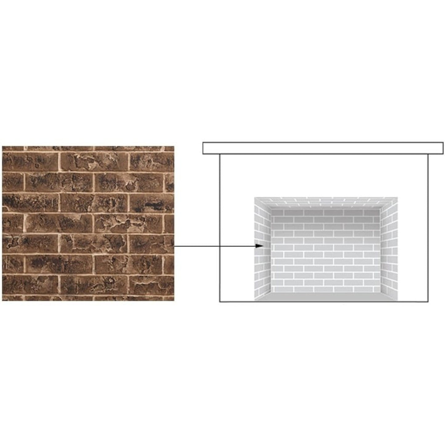 Majestic Tavern Brown Traditional Brick Interior Panels for Ruby 35" Fireplace Insert