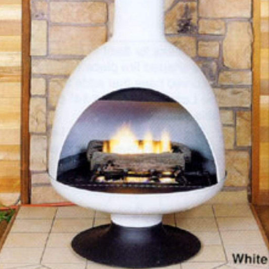 Malm Fire Drum 3 32" Matte Black Freestanding B-Vent Gas Fireplace