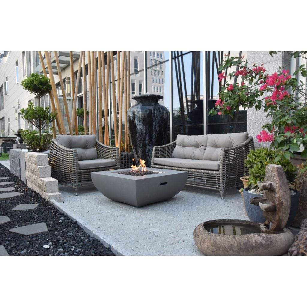 Modeno Westport 34" Gray Square Liquid Propane Fire Bowl