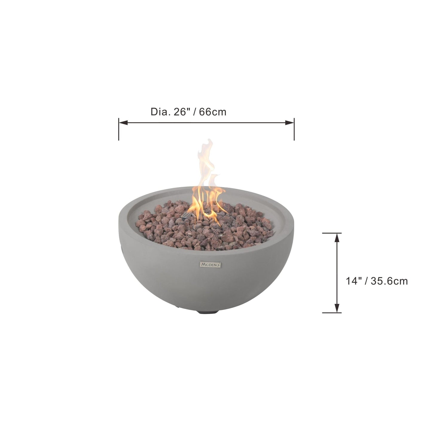 Modeno Nantucket 26" Gray Liquid Propane Fire Bowl