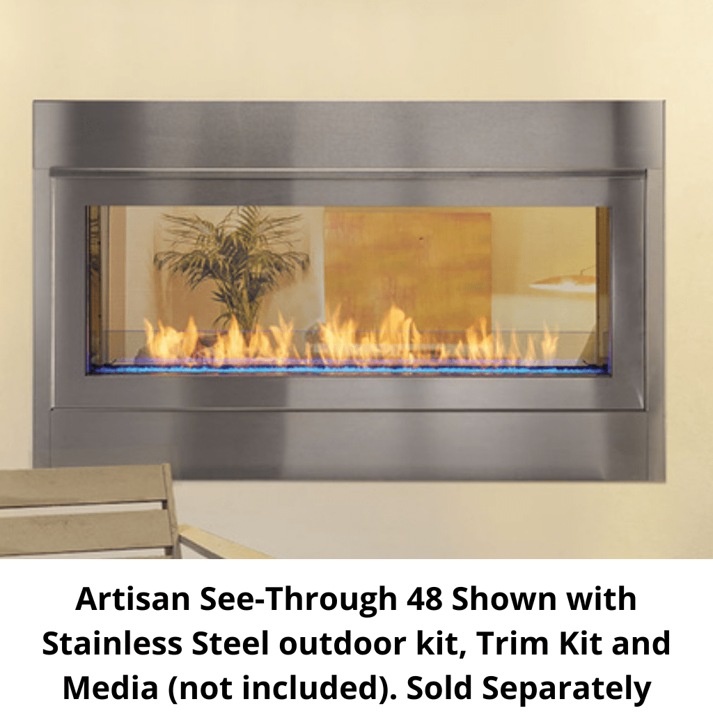Monessen Artisan 48" Vent Free See-Through Natural Gas Linear Fireplace With IPI Plus Ignition