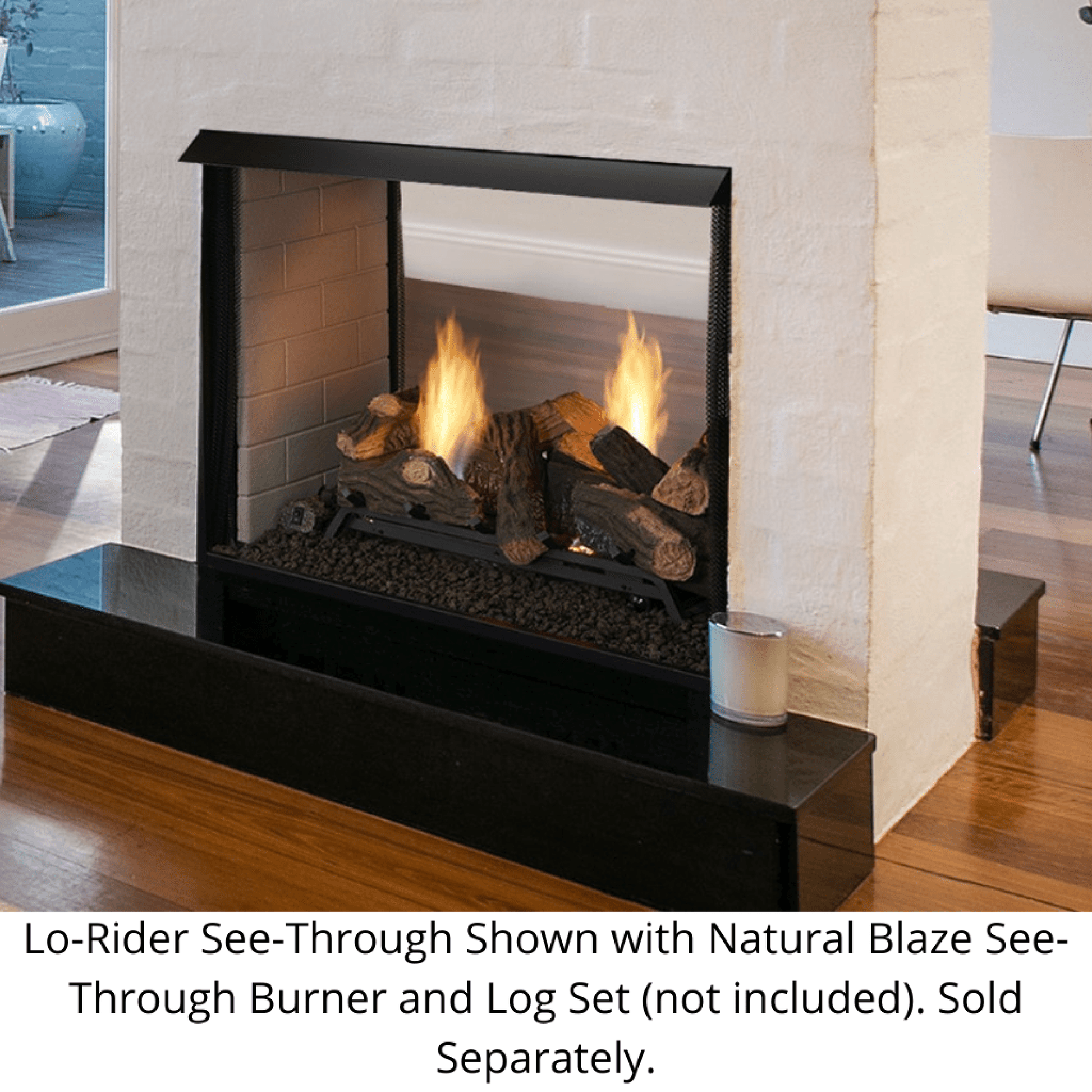 Monessen Lo-Rider 36" See Through Clean Face Vent Free Firebox With Traditional Refractory Firebrick