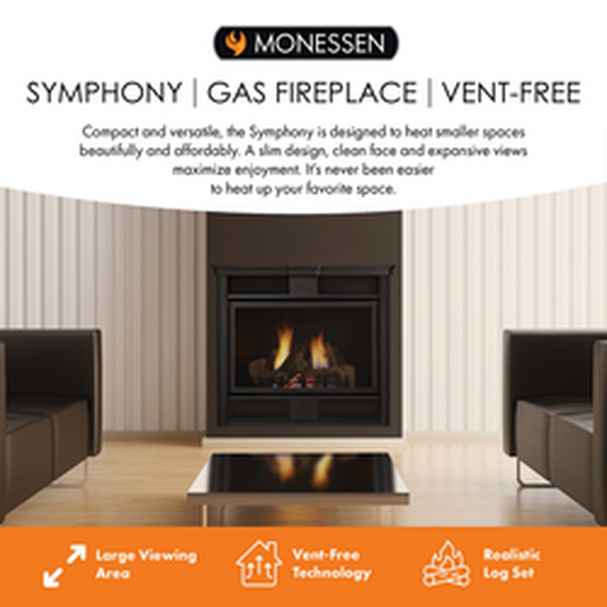 Monessen Symphony 32" Vent Free Traditional Natural Gas Fireplace With IPI Control System