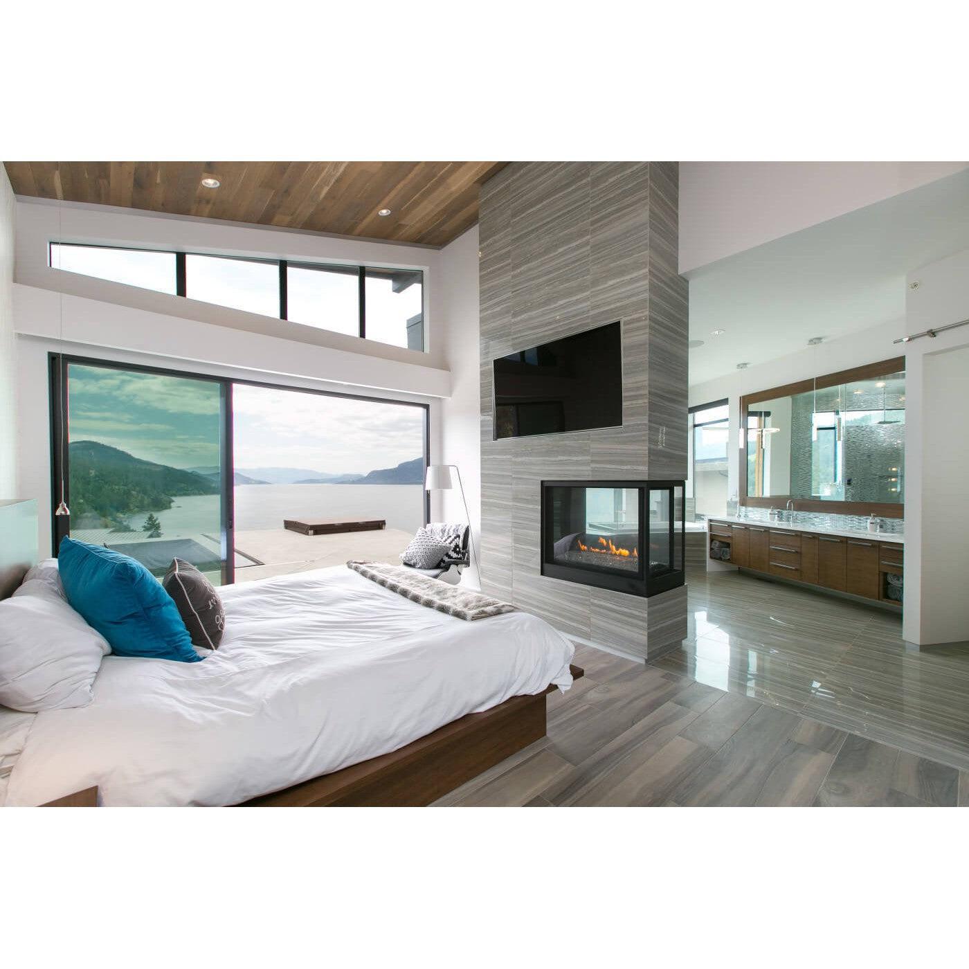 Napoleon Ascent Multi-View 43" Electronic Ignition, Natural Gas Direct Vent Peninsula Fireplace With Logs