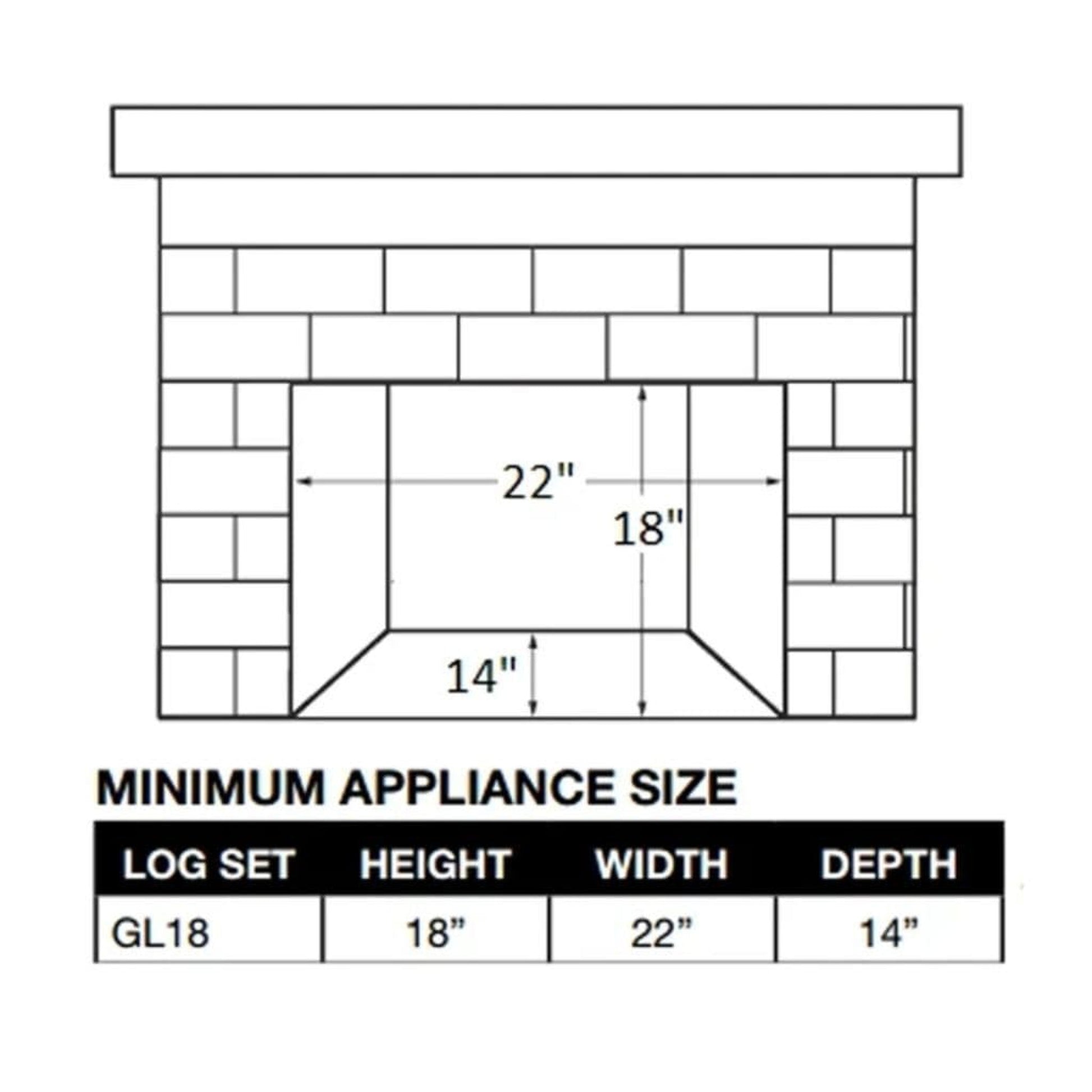 Napoleon Fiberglow 18" Vented Natural Gas Log Set With Electronic Ignition