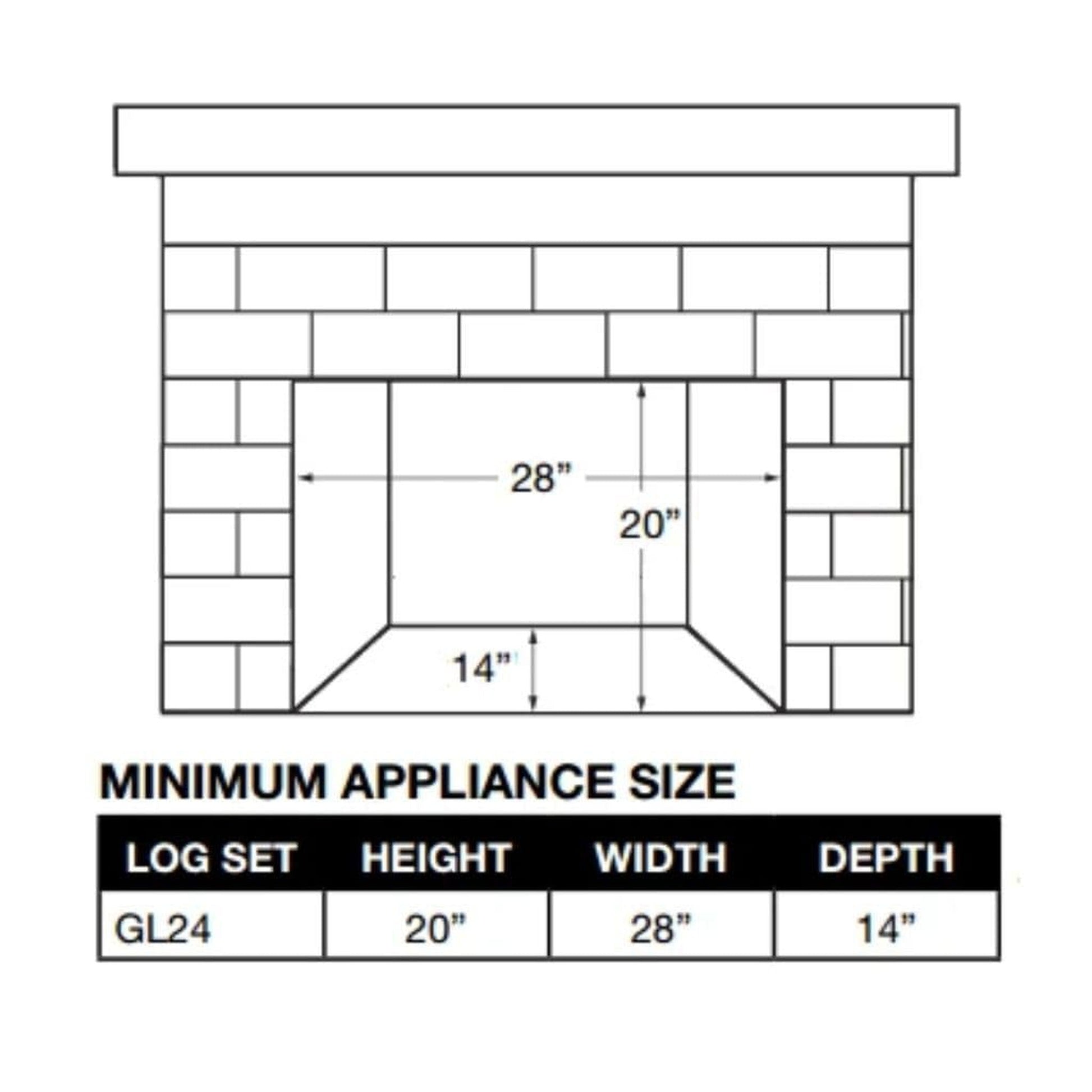Napoleon Fiberglow 24" Vented Natural Gas Log Set With Electronic Ignition