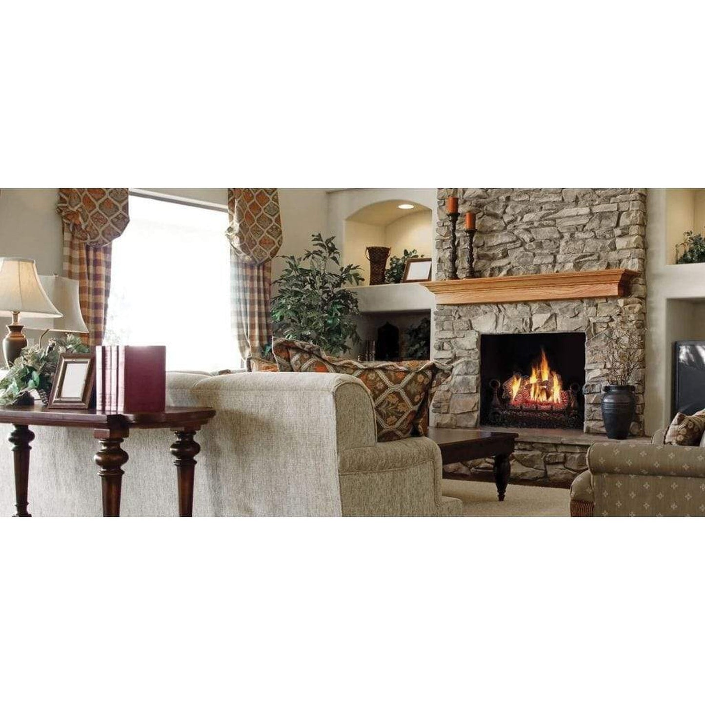 Napoleon Fiberglow 30" Vented Natural Gas Log Set With Electronic Ignition