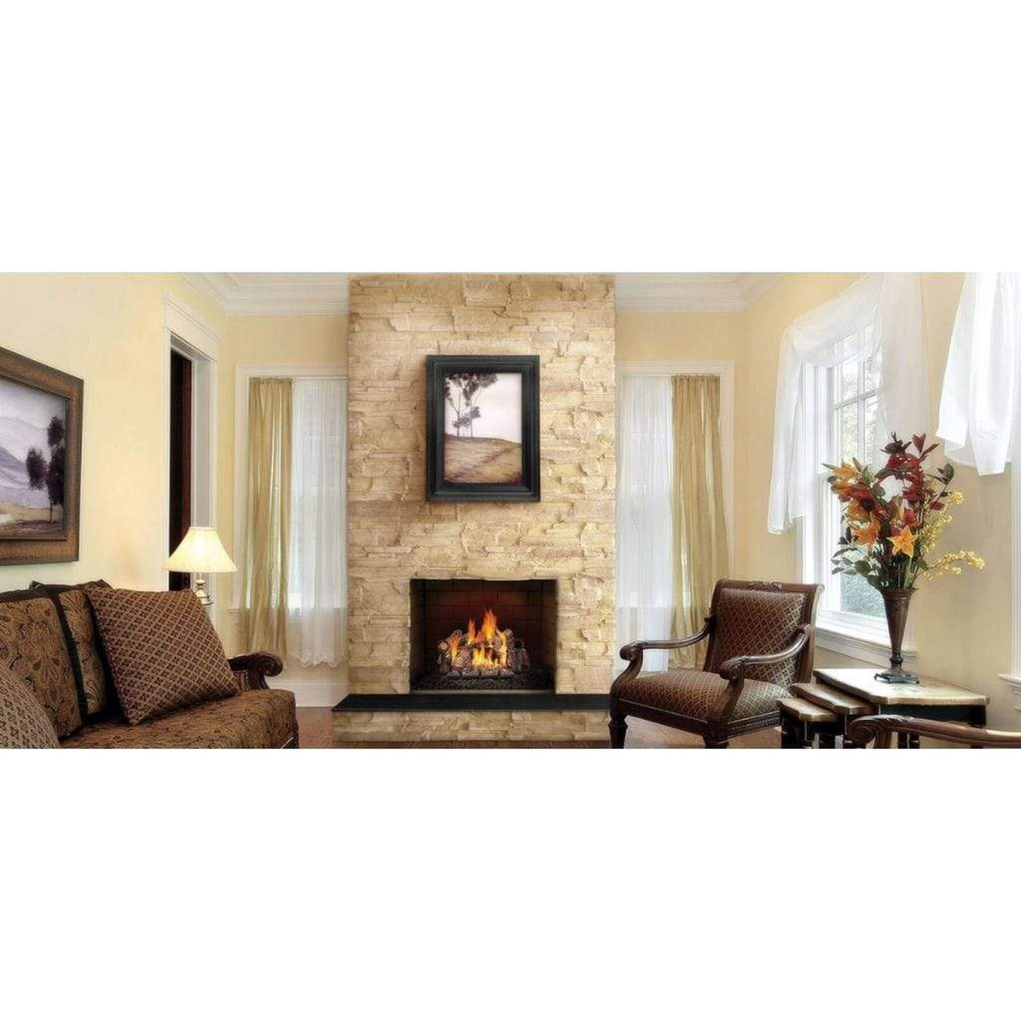 Napoleon Fiberglow 30" Vented Natural Gas Log Set With Electronic Ignition