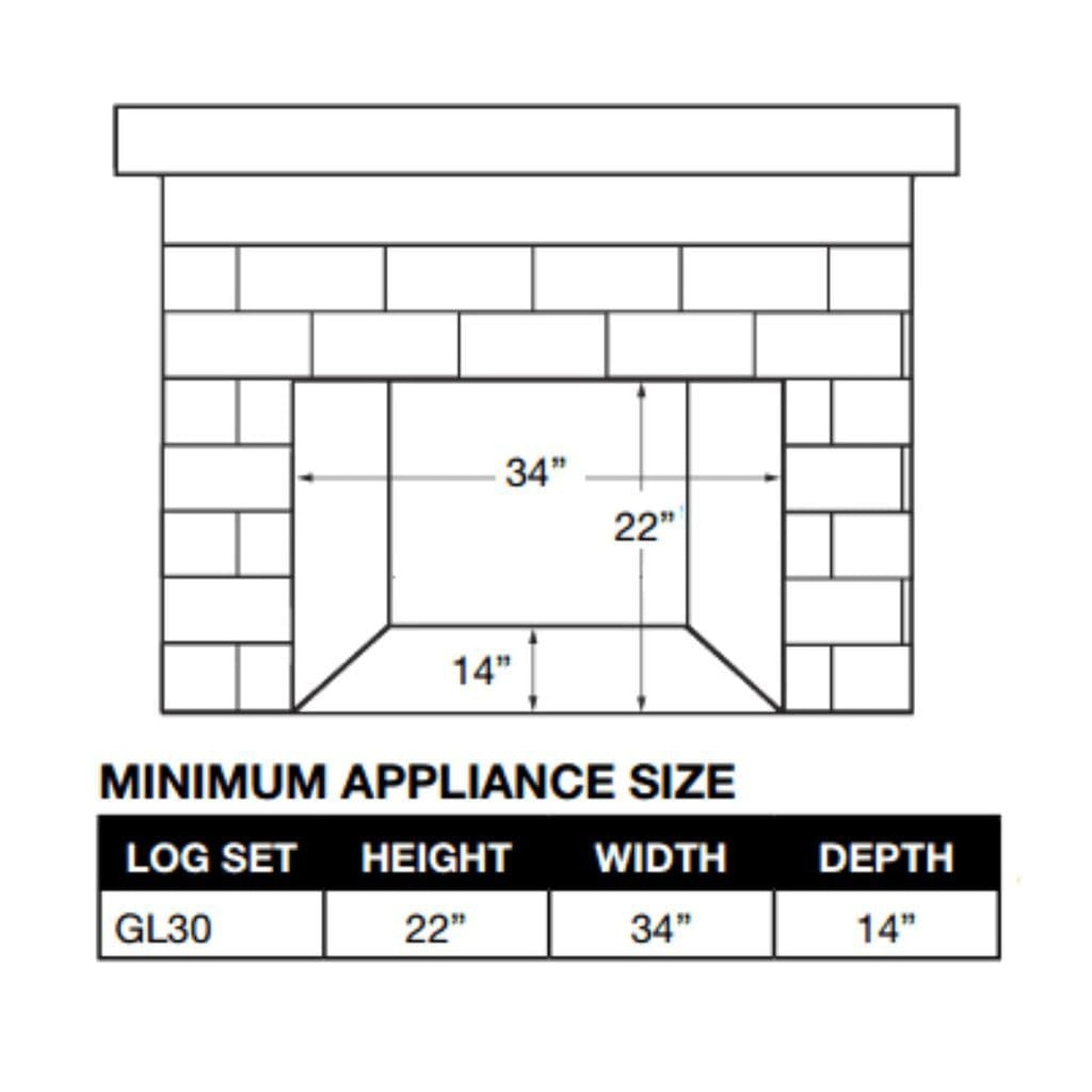 Napoleon Fiberglow 30" Vented Natural Gas Log Set With Electronic Ignition