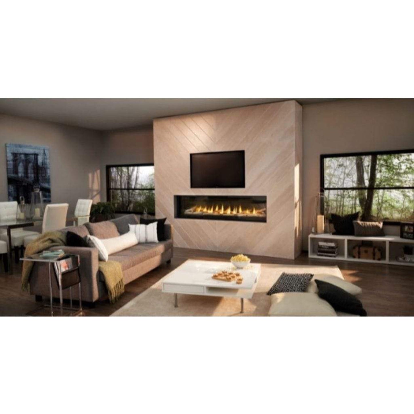 Napoleon Vector 74" See Through Direct Vent Natural Gas Linear Fireplace