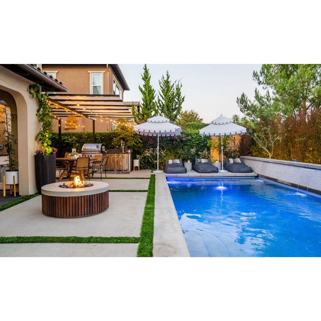 Prism Hardscapes Hampton 48" Ultra White Round Glass Fiber Reinforced Cement Liquid Propane Fire Pit Bowl