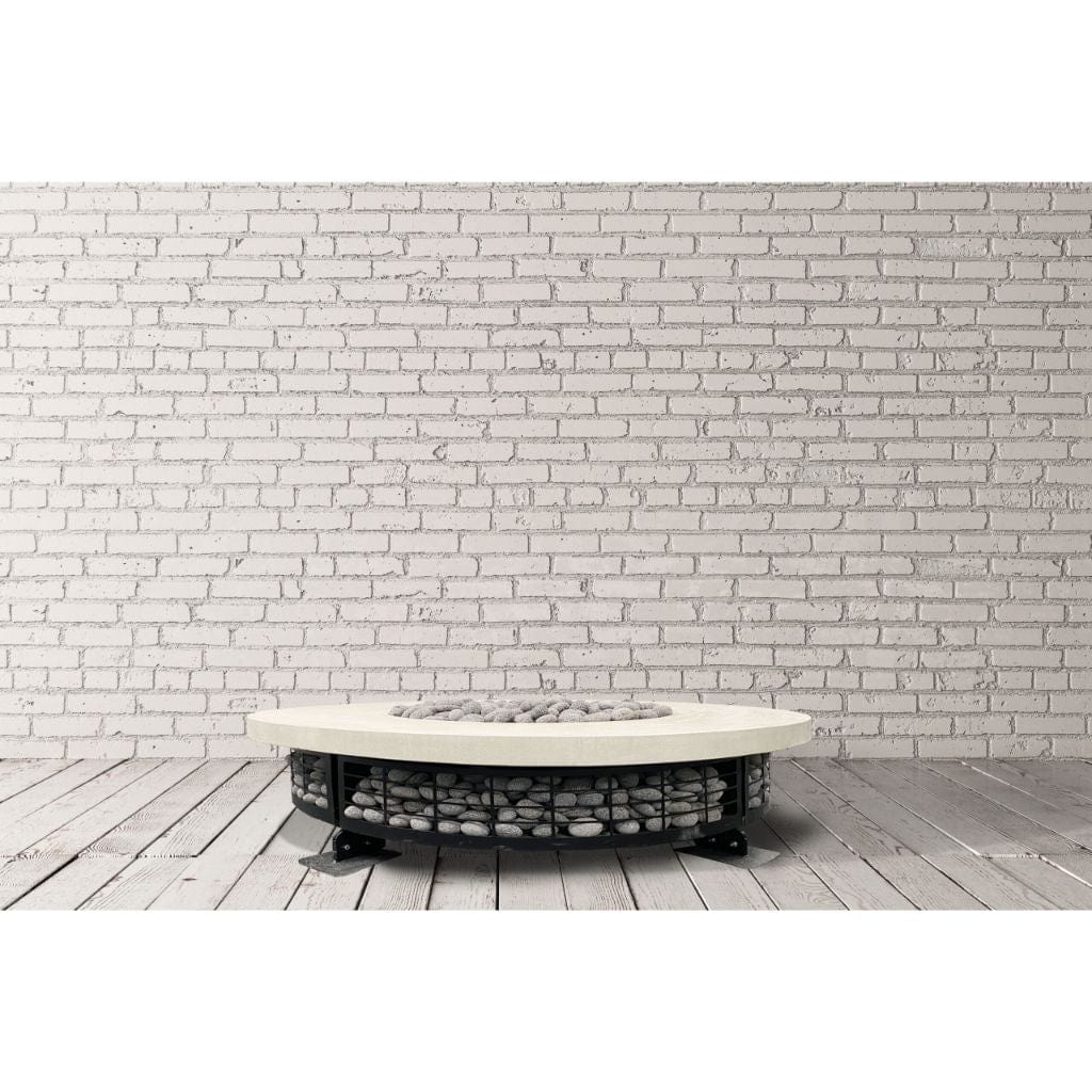 Prism Hardscapes Fuego 54" Natural White Round Concrete Natural Gas Fire Pit Table