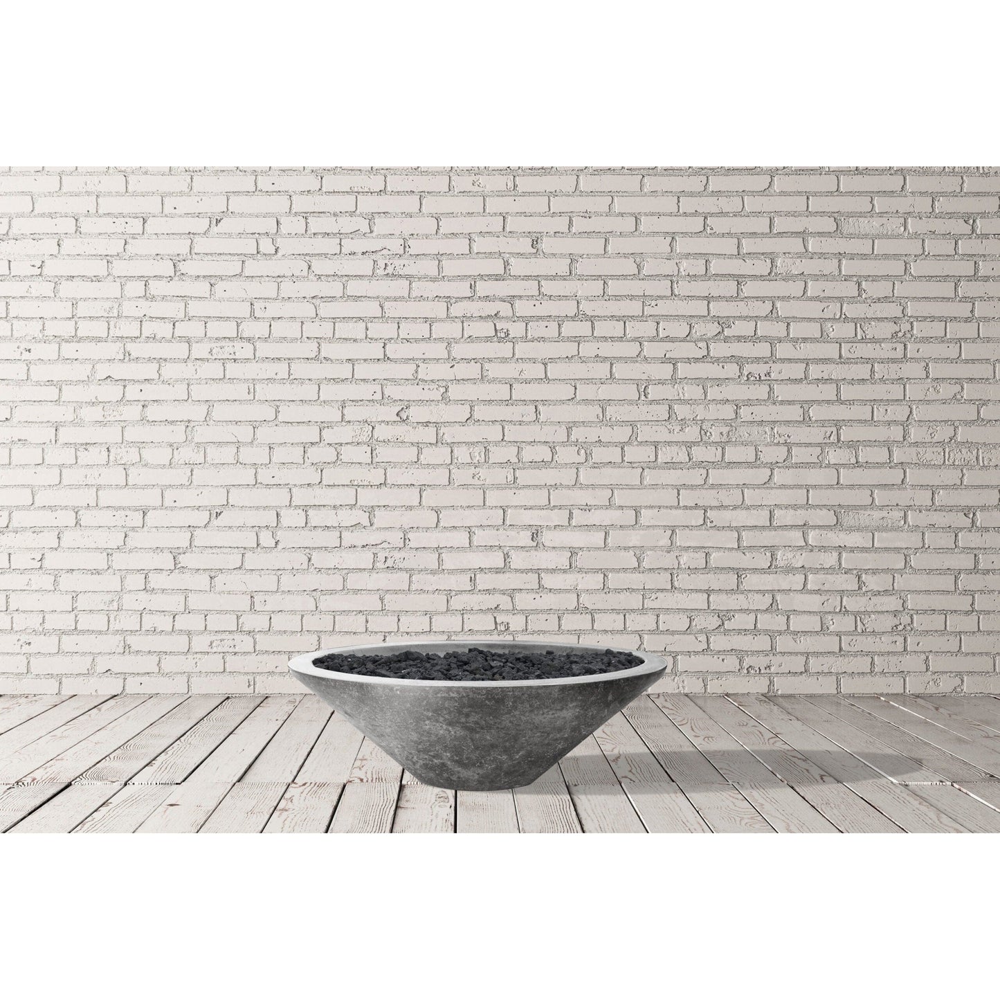 Prism Hardscapes Embarcadero Pedestal 31" Natural Round Concrete Propane Gas Fire Pit Bowl