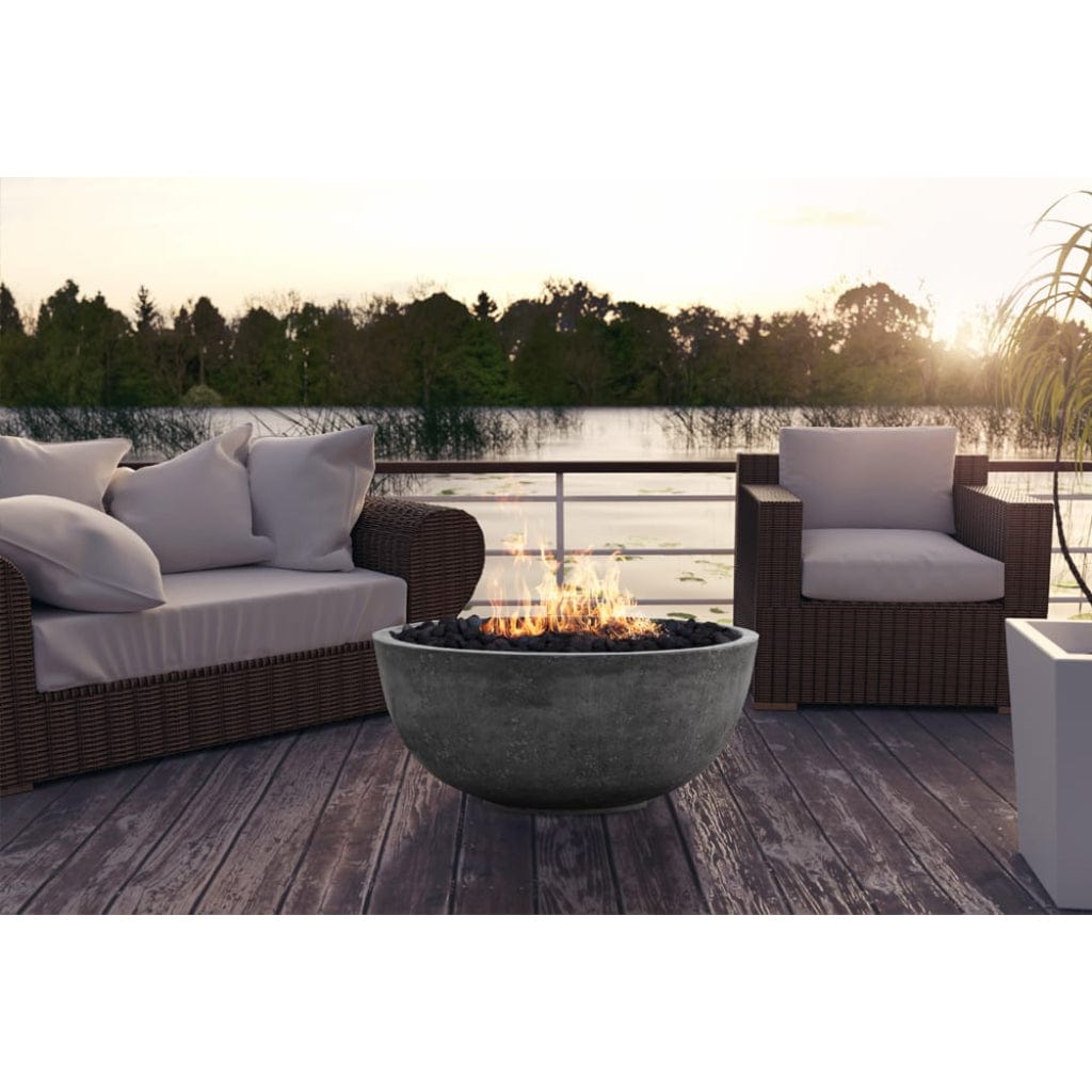 Prism Hardscapes Moderno 1 39" Ultra White Round Concrete Propane Gas Fire Pit Bowl