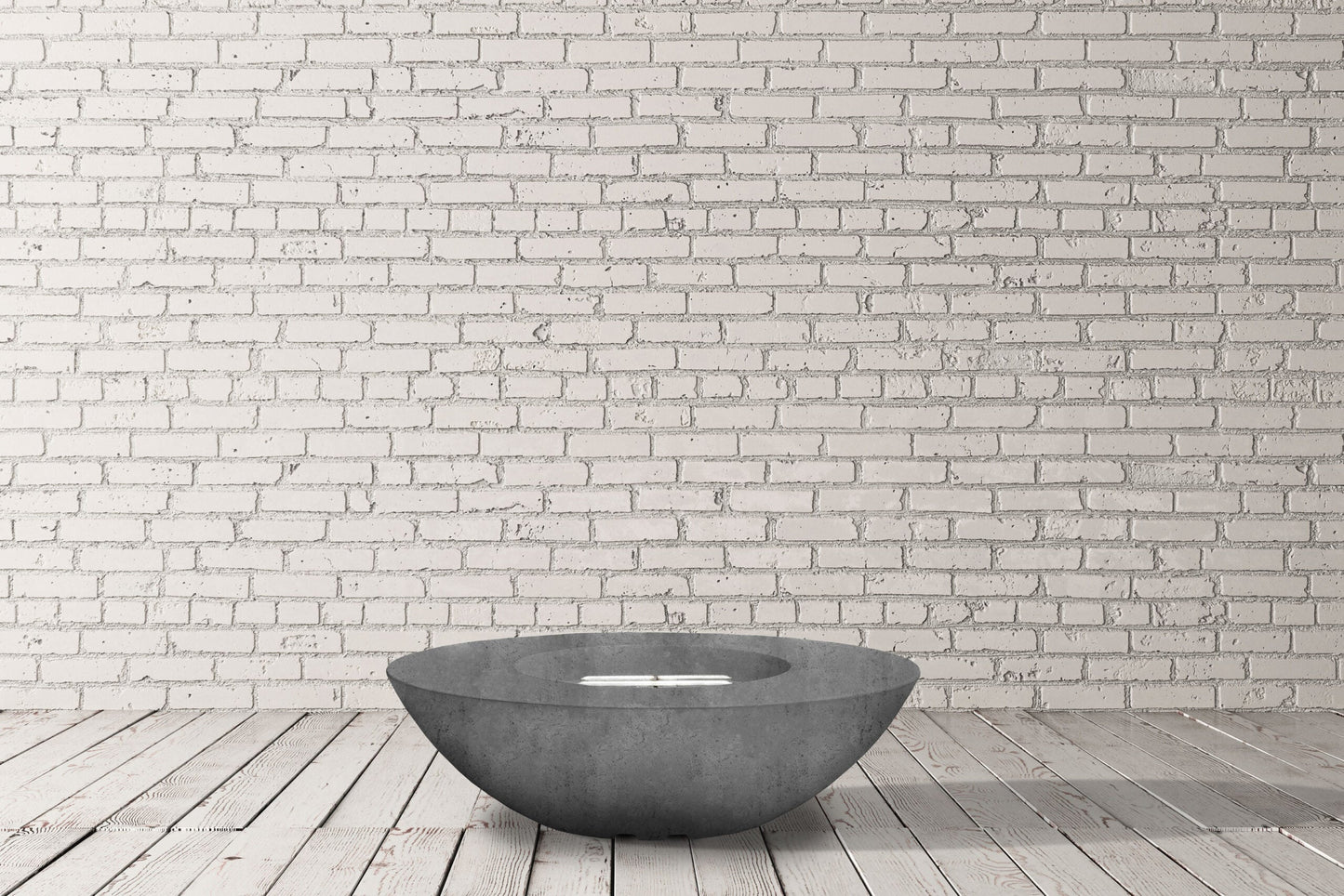 Prism Hardscapes Ovale 60" Cafe Modern Concrete Propane Gas Fire Bowl
