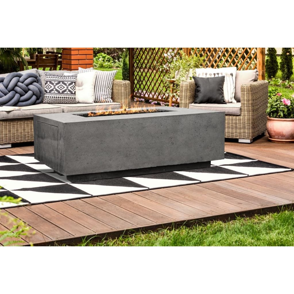 Prism Hardscapes Porto 68 68" Cafe Rectangular Concrete Propane Gas Fire Pit Table