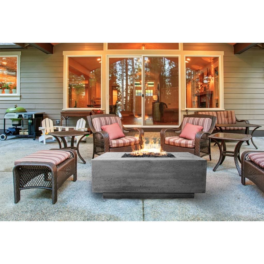 Prism Hardscapes Tavola 3 48" Ultra White Square Concrete Propane Gas Fire Pit Table