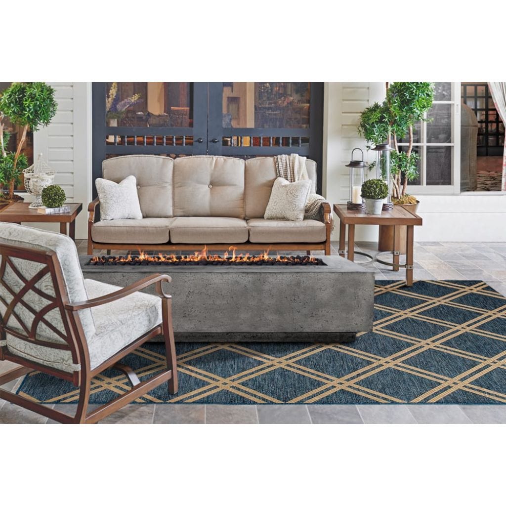 Prism Hardscapes Tavola 6 90" Ultra White Rectangular Concrete Propane Gas Fire Pit Table