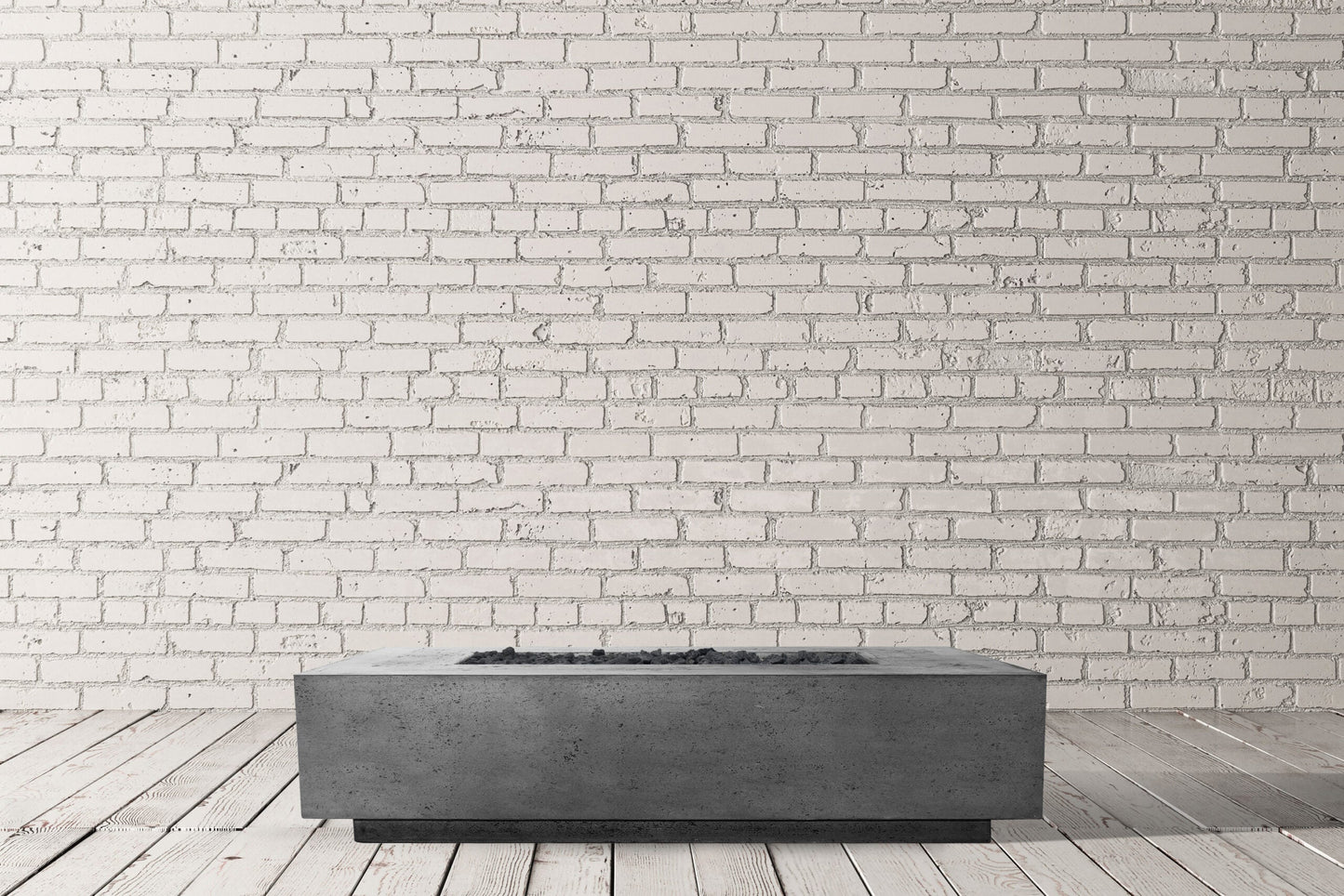 Prism Hardscapes Tavola 66 Slim 66" Ebony Rectangular Concrete Natural Gas Fire Pit Table