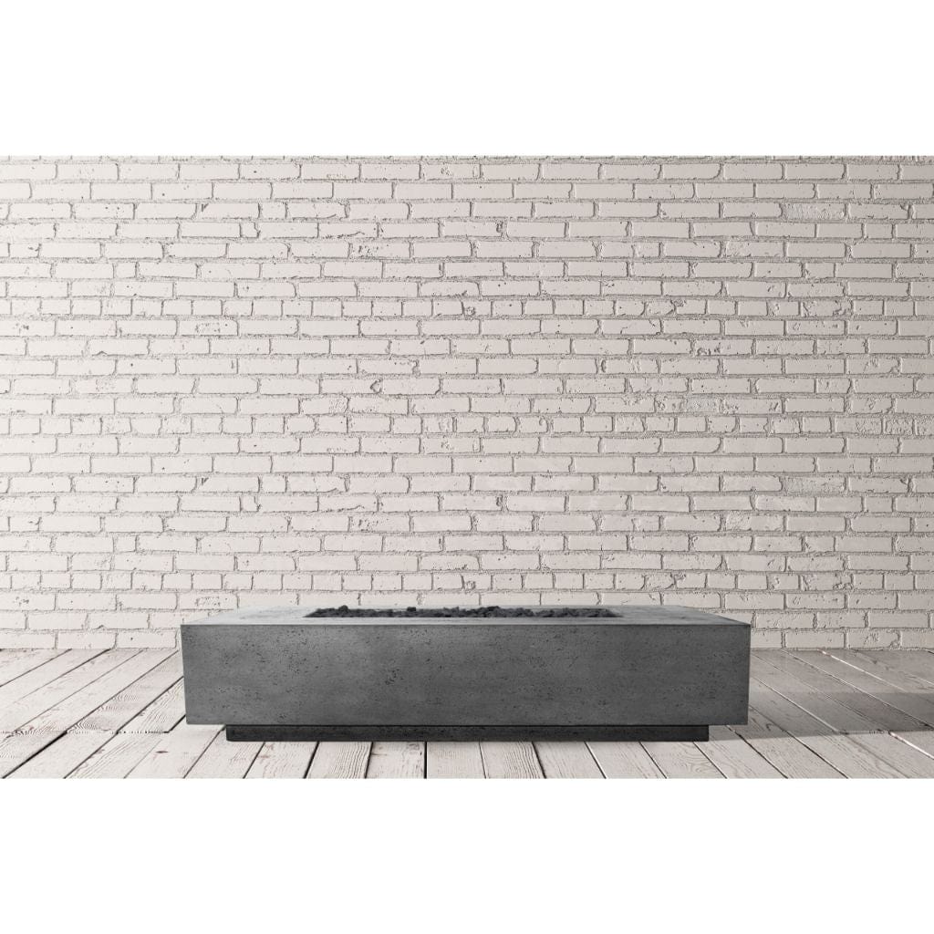Prism Hardscapes Tavola 72 72" Ultra White Rectangular Concrete Propane Gas Fire Pit Table