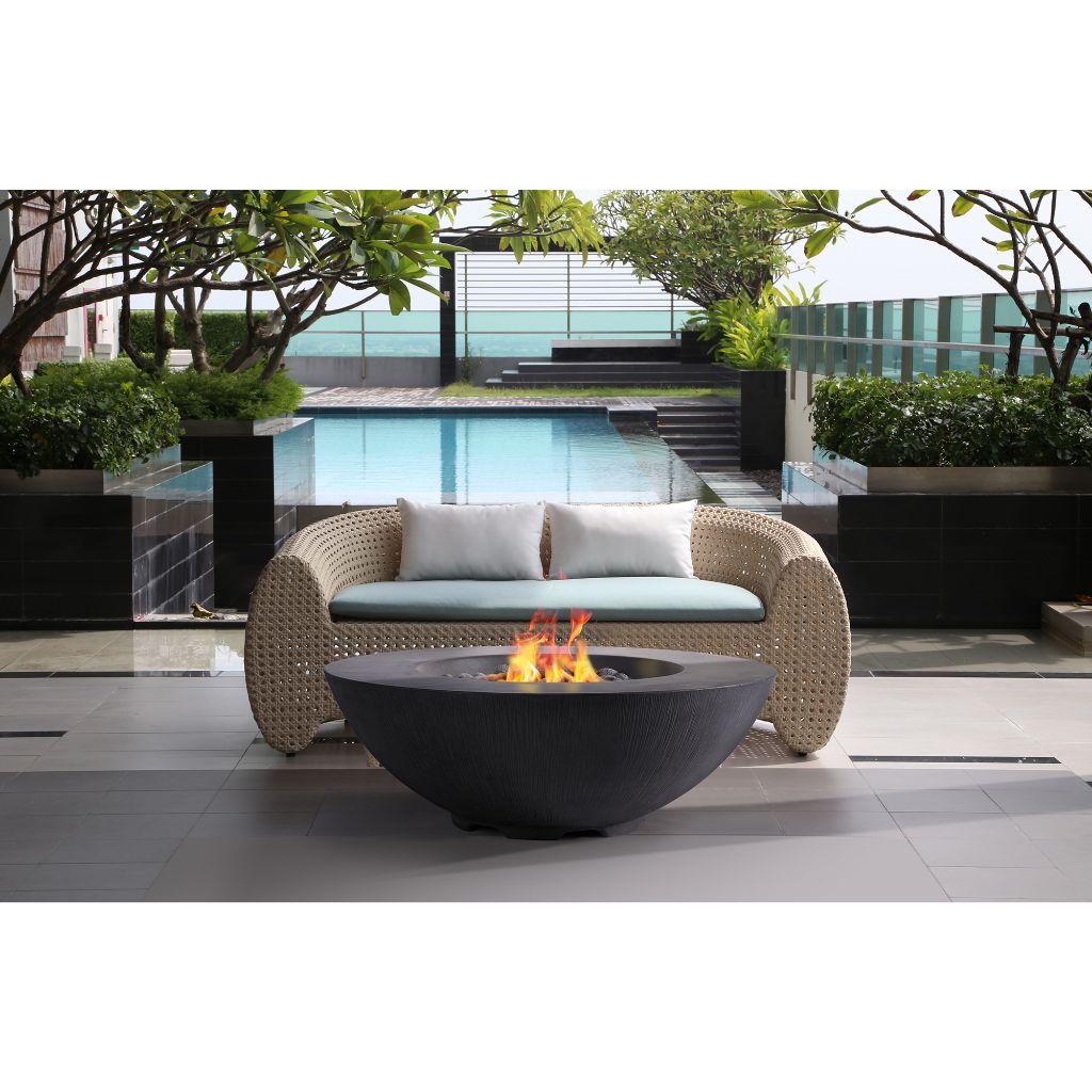 PyroMania Shangri-La 41" Slate Round Propane Gas Outdoor Fire Pit Table