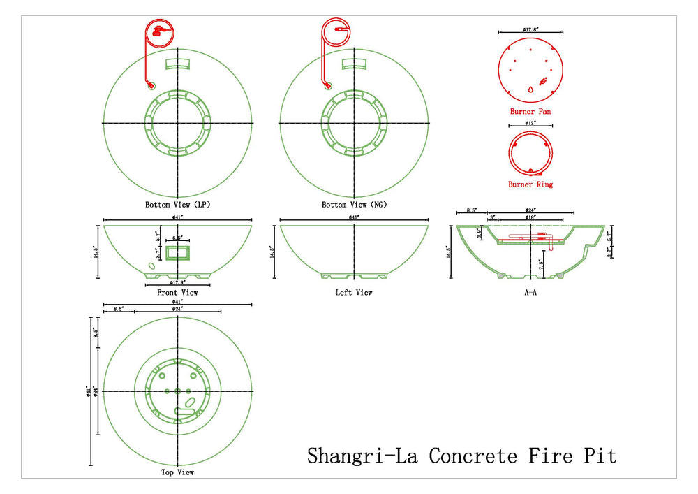 PyroMania Shangri-La 41" Slate Gray Finish Natural Gas Outdoor Round Fire Pit Bowl