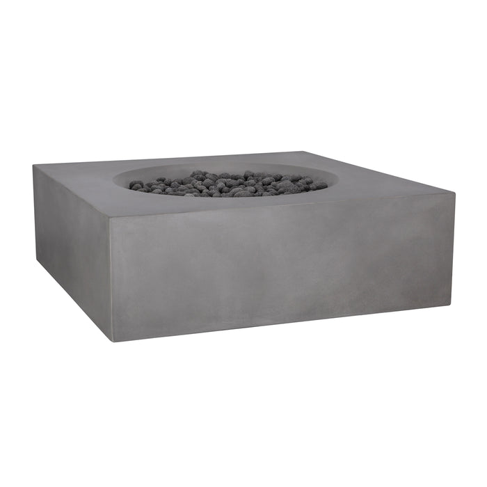 Pyromania Tao 41" x 41" Slate Gray Natural Gas GFRC Outdoor Square Fire Table