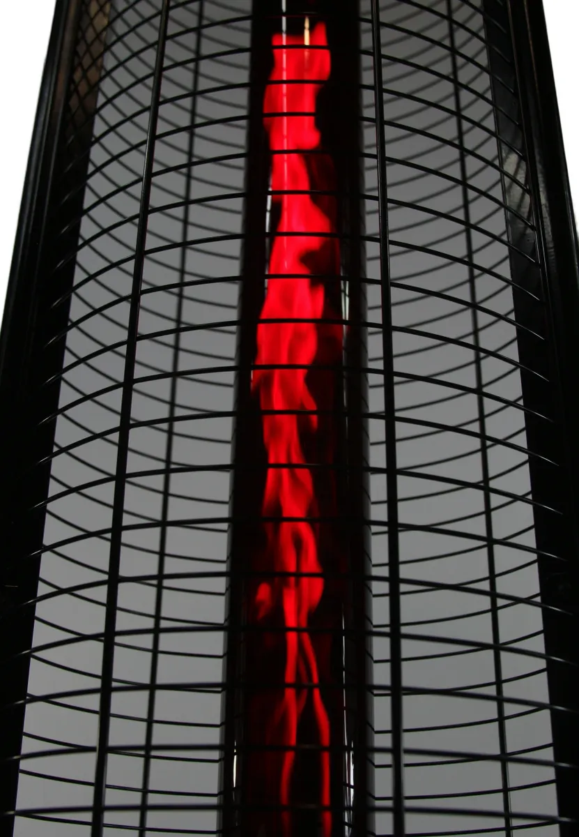 RADtec Ellipse Flame 80" Black with Ruby Glass Propane Patio Heater