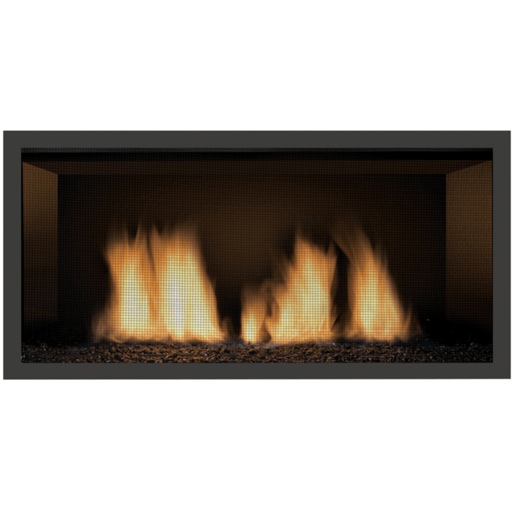 Sierra Flame by Amantii Clean Face Black Surround With Safety Barrier for Newcomb Direct Vent Linear Gas Fireplace