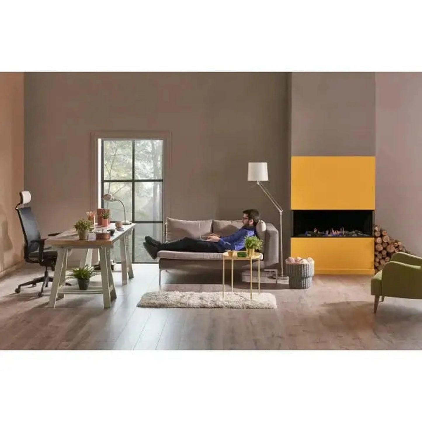 Sierra Flame by Amantii Toscana 58" Three-Sided Peninsula Direct Vent Propane Gas Fireplace