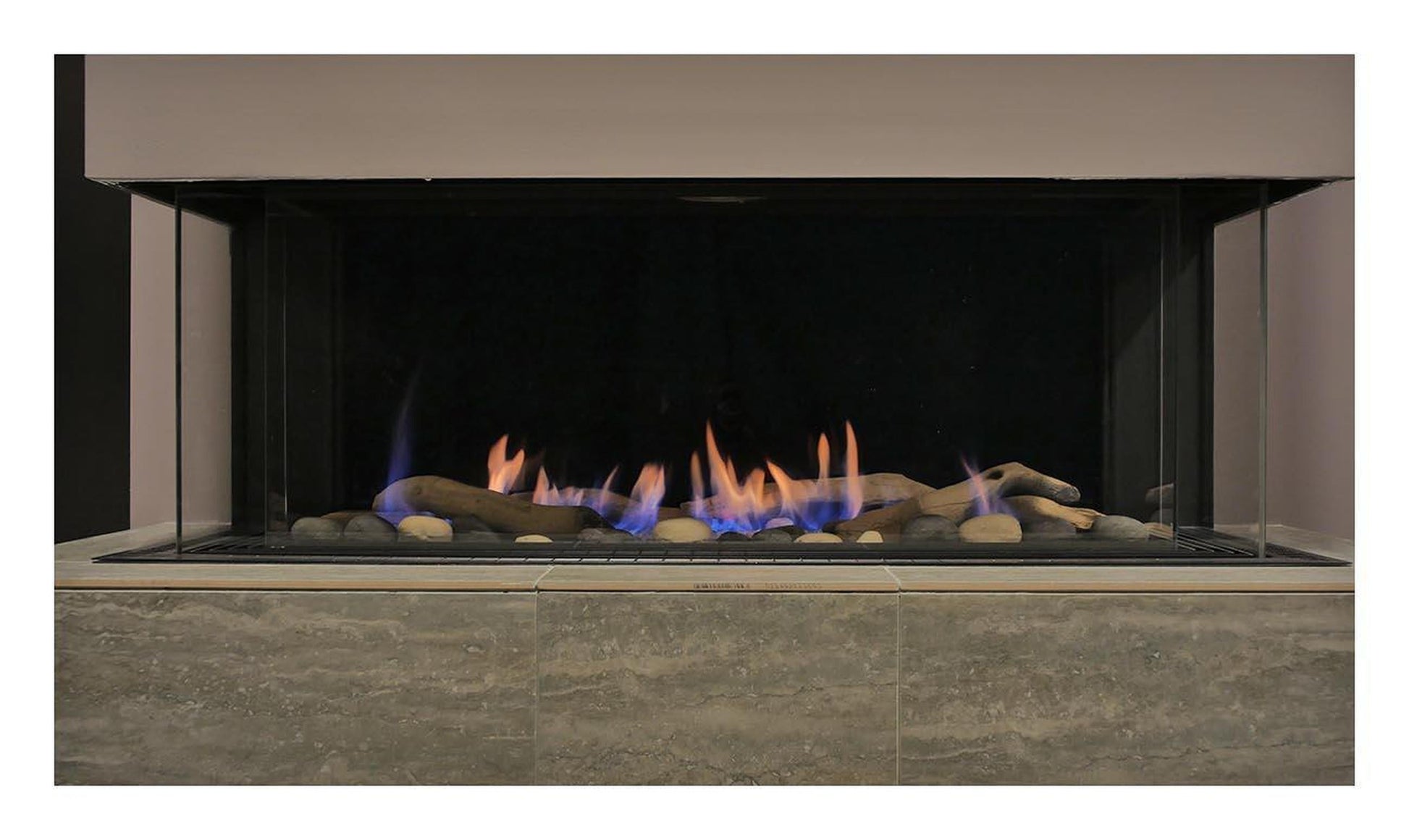 Sierra Flame by Amantii Toscana 38" Three-Sided Peninsula Direct Vent Natural Gas Fireplace