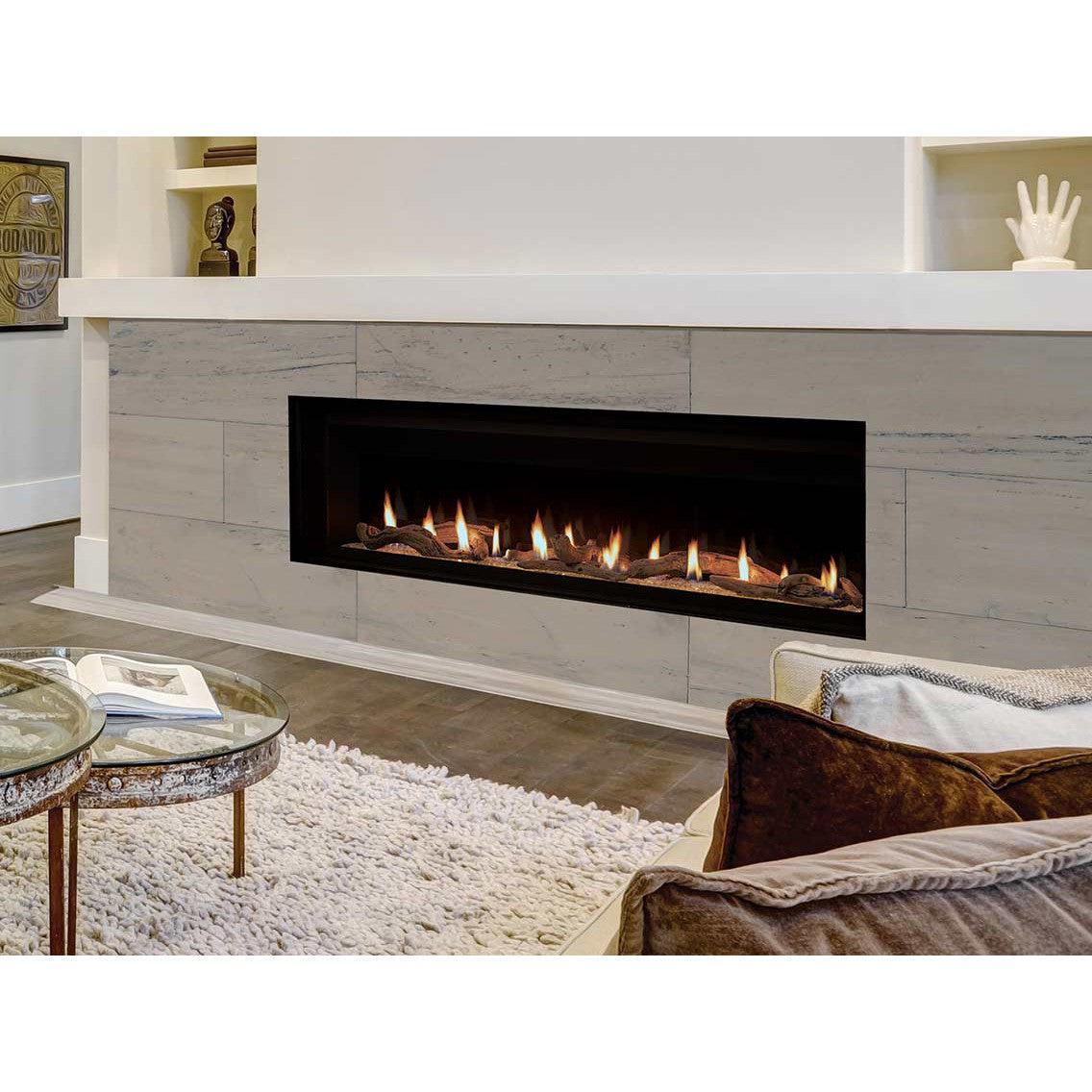Superior DRL6072 72" Linear Contemporary Direct Vent Natural Gas Fireplace With Electronic Ignition