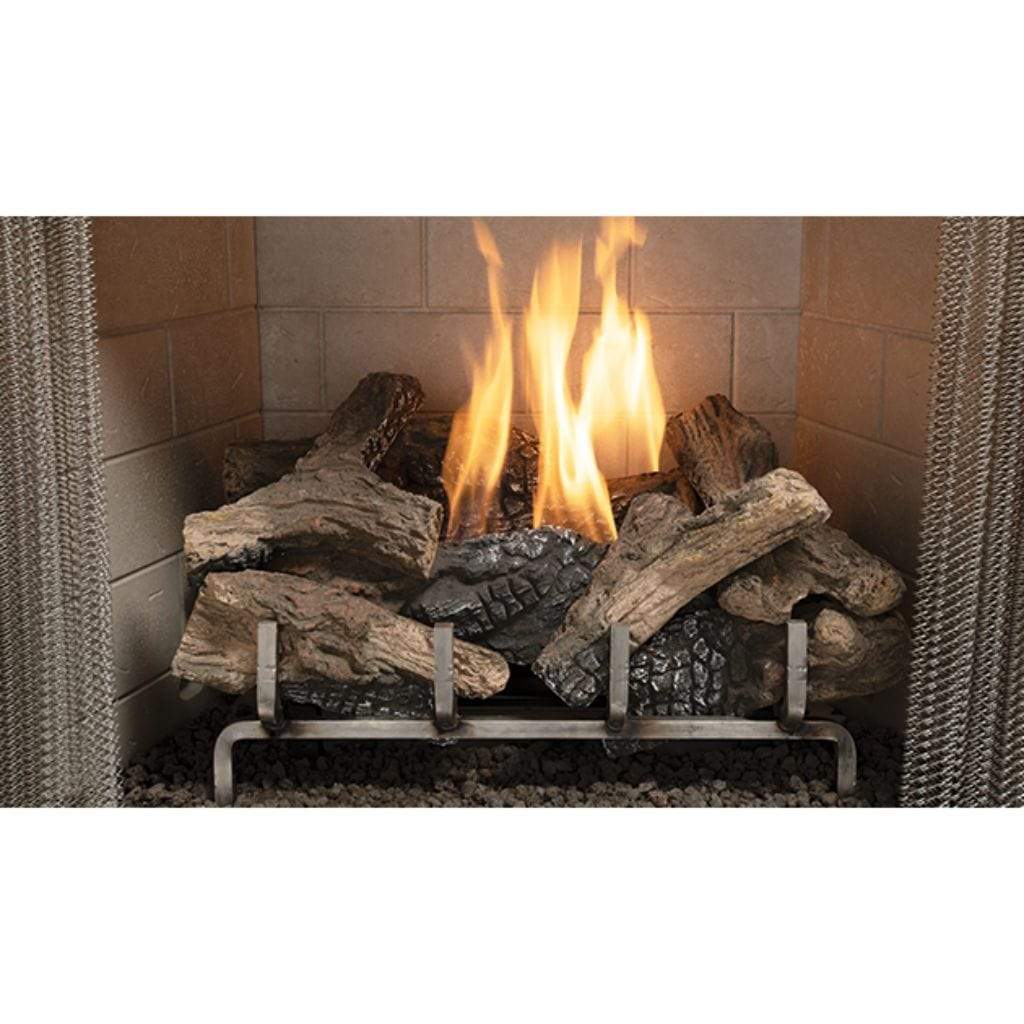 Superior VRE3242 42" Traditional Outdoor Vent-Free Propane Gas Fireplace With Electronic Ignition and White Herringbone Refractory Panels