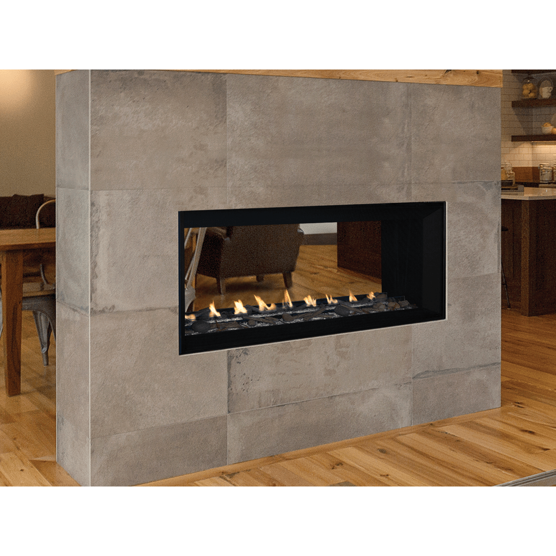 Superior VRL6048 48" Linear Contemporary Vent-Free Natural Gas Fireplace With Electronic Ignition