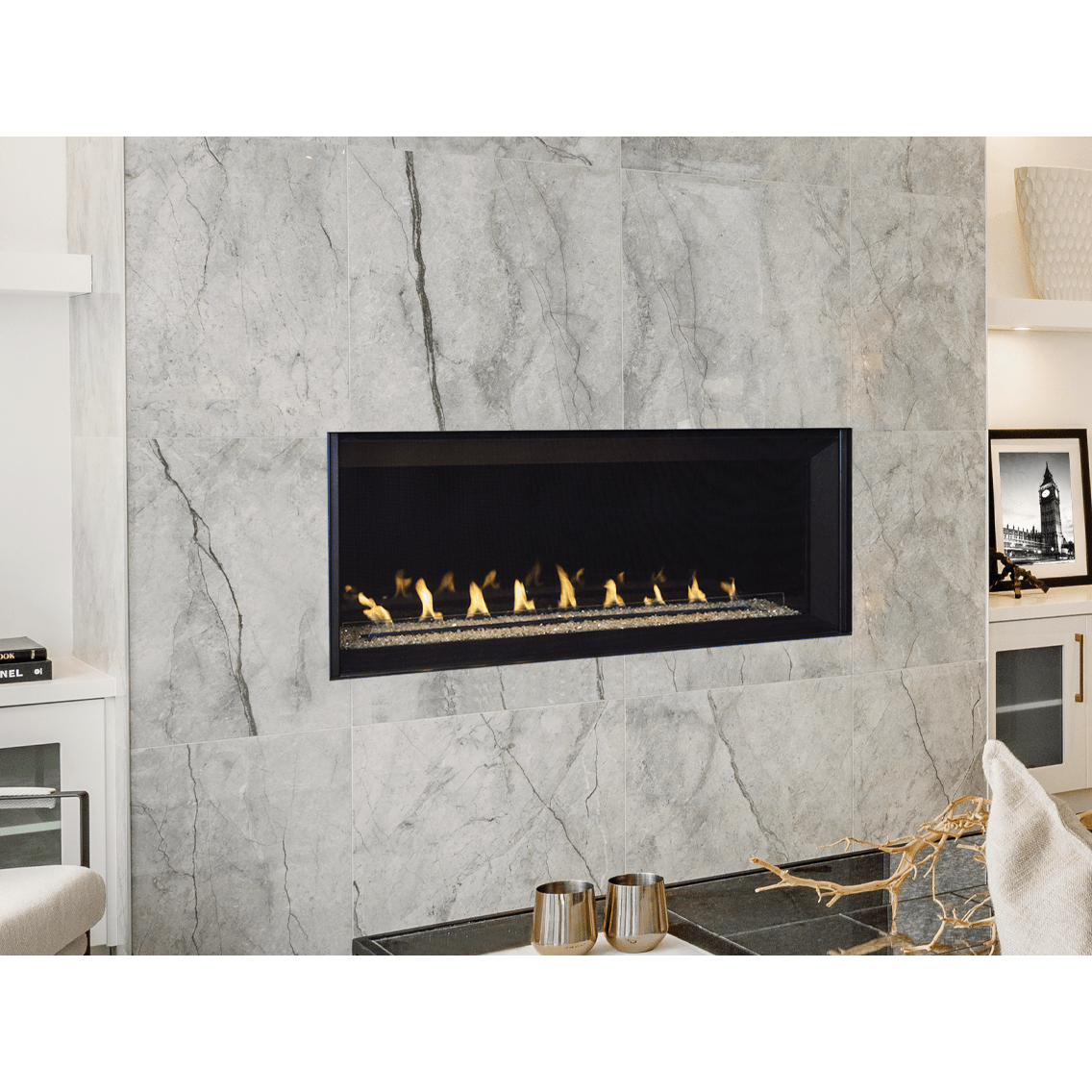 Superior VRL6048 48" Linear Contemporary Vent-Free Propane Gas Fireplace With Electronic Ignition