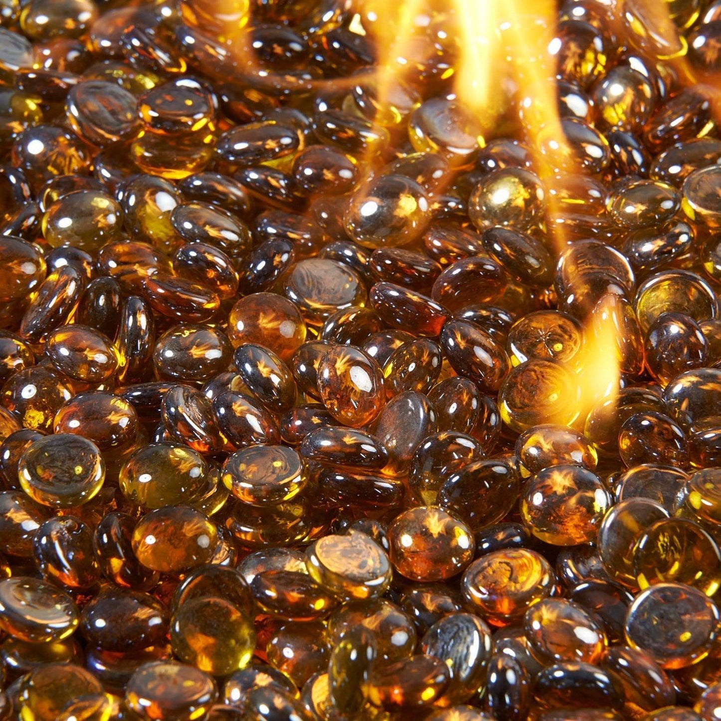 The Outdoor GreatRoom Company Amber Reflective Tempered Fire Glass Gems - 10 lb kit