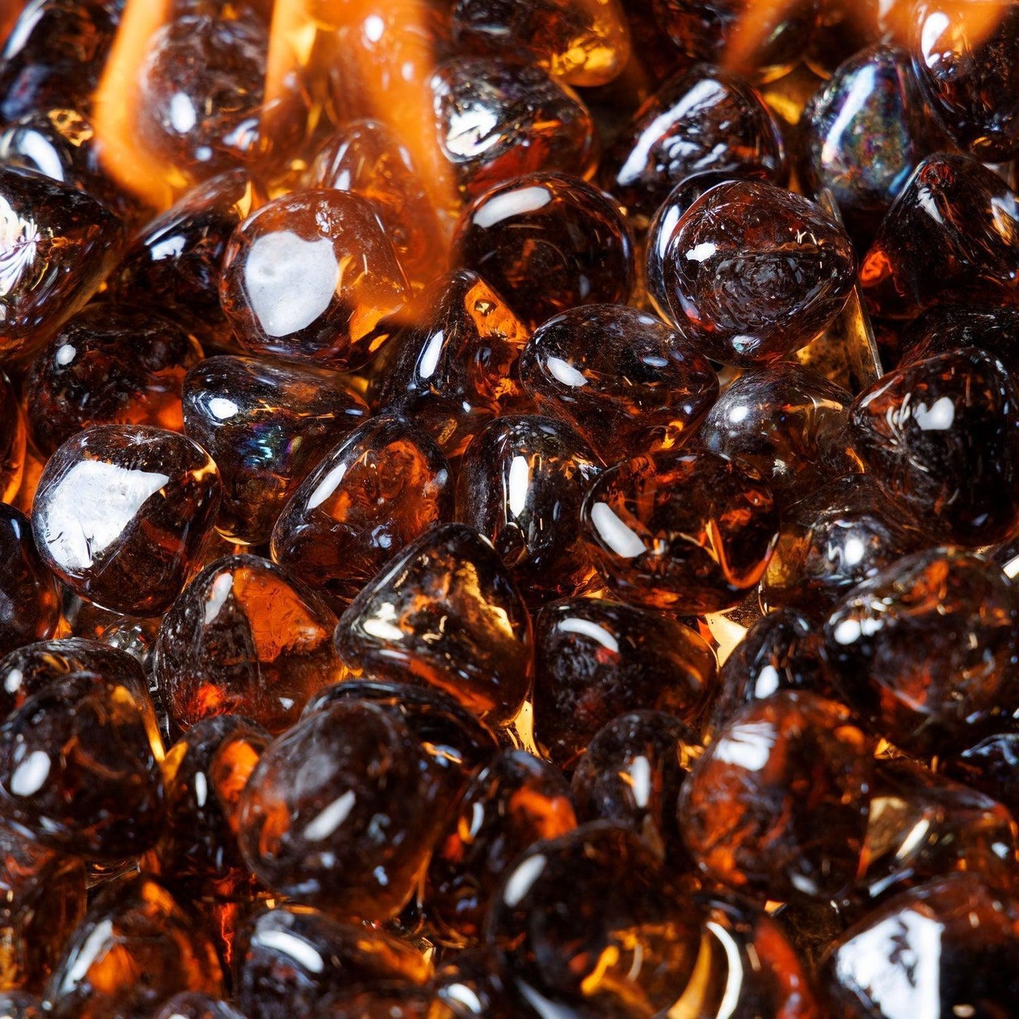 The Outdoor GreatRoom Company Copper Reflective Large Tempered Reflective Fire Glass Diamonds - 10 lb Kit